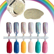 1.5g/Box Rainbow Holographic Nail Powder Laser Chrome Nail Glitter Powder Material Hologram Silver Color Anne
