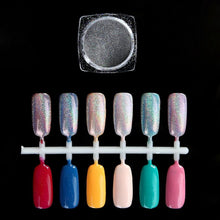 1.5g/Box Rainbow Holographic Nail Powder Laser Chrome Nail Glitter Powder Material Hologram Silver Color Anne