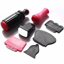1 Set of XL Large Small Scraper Nail Art Stamping Plate & Double Ended Stamper Image Tool plastic and silicone Material template