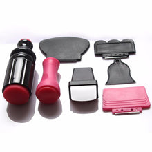 1 Set of XL Large Small Scraper Nail Art Stamping Plate & Double Ended Stamper Image Tool plastic and silicone Material template