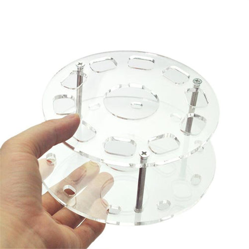 10 Hole Clear Cosmetic Display Stand Oval Makeup Brush Holder Drying Rack Organizer Shelf Tool