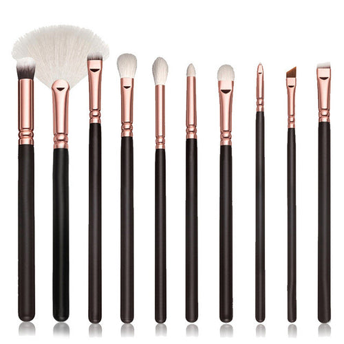 10 Pcs/set Professional Makeup Brushes Sets Eyeshadow Blending brush Powder Foundation wood rose gold Make up brush cosmetic Kit