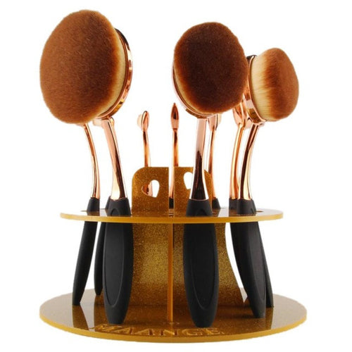 100% brand new and high quality 10 Hole Oval Makeup Brush Holder Drying Rack Organizer Cosmetic Shelf Tool Anne