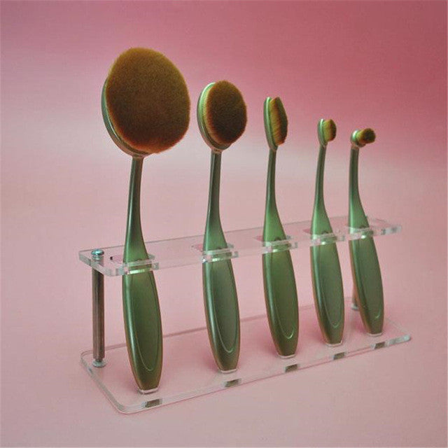 100% brand new and high quality 5 Hole Microscler Makeup Brush Holder Drying Rack Organizer Cosmetic Shelf Tool Anne