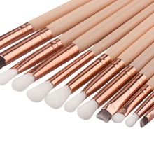 12Pcs Cosmetic Eyebrow Eyeshadow Brush Makeup Brush Sets Kits Tools wooden handle + aluminum tube + wool + nylon fiber Material