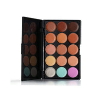 15 Color Concealer Palette + Sponge Puff + 24 PCS Cosmetic makeup brushes Wood,Fiber Hair Material Anne