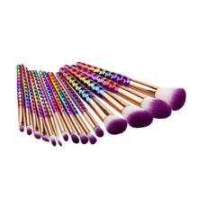 15PCS Rose gold pro Makeup Brushes Set rainbow hair Eyebrow Blush Cosmetic Foundation Eyshadow Blusher Powder Blending Brush Kit