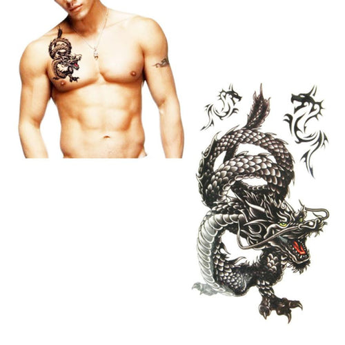 17.8*10cm Best Price! Creative design, black dragon waterproof and sweat tattoo stickers fake tattoo Anne