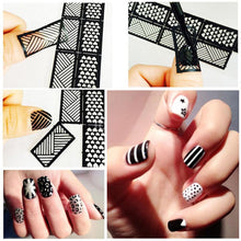 18*3.5cm 1 Sheets New Vinyls Nail Hollow Irregular Grid Stencil Reusable Manicure Stickers Guide Stamping Template Nail Art Tool