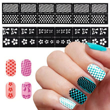 18*3.5cm 1 Sheets New Vinyls Nail Hollow Irregular Grid Stencil Reusable Manicure Stickers Guide Stamping Template Nail Art Tool