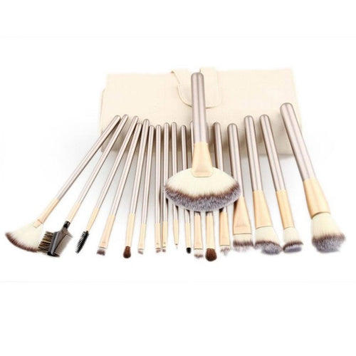 18pcs Makeup Brushes set Fondation Eyeshadow Cosmetic Tool with Leather pincel de base Anne