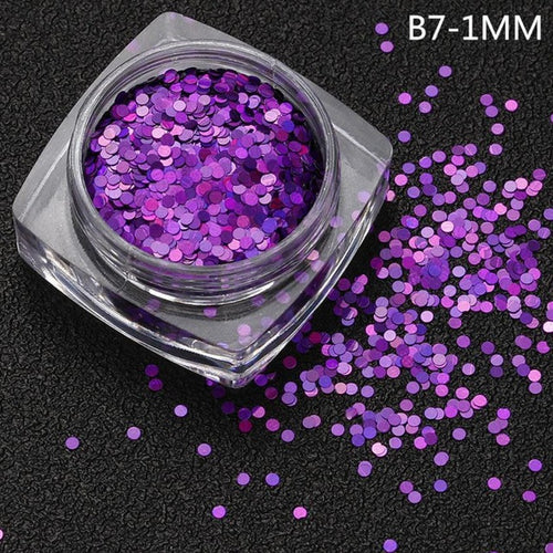 1Box/1.5g Hot Fashion Mixed Mini Round Thin Nail Art Glitter Paillette Nail Tip Bottle Gel Polish Decoration Manicure Tools Anne
