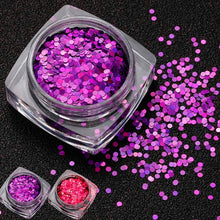 1Box/1.5g Hot Fashion Mixed Mini Round Thin Nail Art Glitter Paillette Nail Tip Bottle Gel Polish Decoration Manicure Tools Anne
