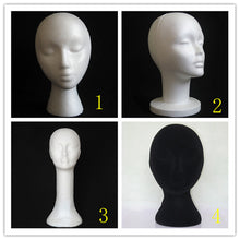 1PCS Styrofoam Foam Mannequin Female Head Display Stands Model Dummy Wig Hair Glasses Hat Black white Display Stand Head