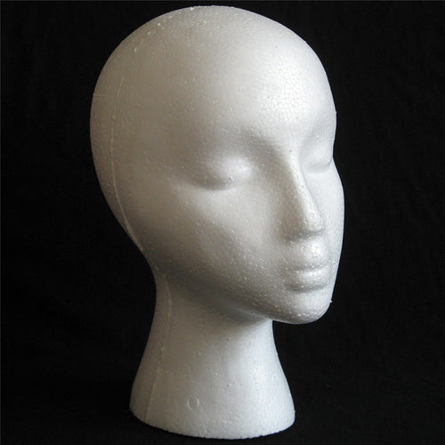 1PCS Styrofoam Foam Mannequin Female Head Display Stands Model Dummy Wig Hair Glasses Hat Black white Display Stand Head