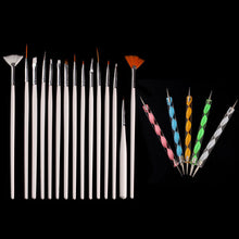 1Set/20PCS Nail Art Dotting Tools With Sets Of Brush Pencil Nail Beauty Painting Tops Polish Brush Pen Tools Nail Care wf