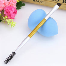 1pcs Double Sided Ended Eyebrow Makeup Bamboo Handle Brushes + Eyebrow Comb Eyelash Brush Forward Freeshipping