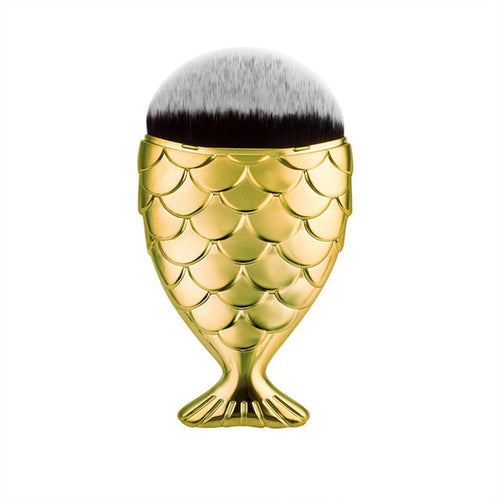 1pcs Pro Rose Gold Fish Scale Makeup Brush Fishtail Bottom Brush Powder Blush Makeup Foundation Cosmetic Brushes Tool kits