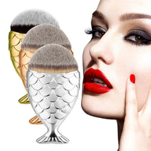 1pcs Pro Rose Gold Fish Scale Makeup Brush Fishtail Bottom Brush Powder Blush Makeup Foundation Cosmetic Brushes Tool kits