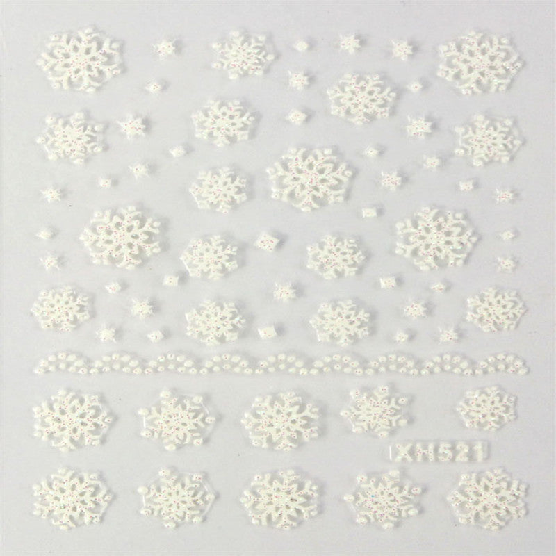 2016 Fashion Woman Nail Art Stickers 1PC Christmas 3D Decals Decoration Snowflake Design nail accessories ANNE free shipping