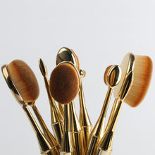 2016 HOT New Arrival Nylon Bristle material 10PCS Toothbrush The New Mermaid Makeup Brush Foundation Oval Brushes One Set Anne