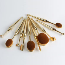2016 HOT New Arrival Nylon Bristle material 10PCS Toothbrush The New Mermaid Makeup Brush Foundation Oval Brushes One Set Anne
