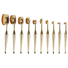 2016 HOT New Arrival Nylon Bristle material 10PCS Toothbrush The New Mermaid Makeup Brush Foundation Oval Brushes One Set Anne