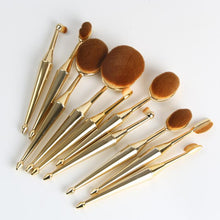 2016 HOT New Arrival Nylon Bristle material 10PCS Toothbrush The New Mermaid Makeup Brush Foundation Oval Brushes One Set Anne