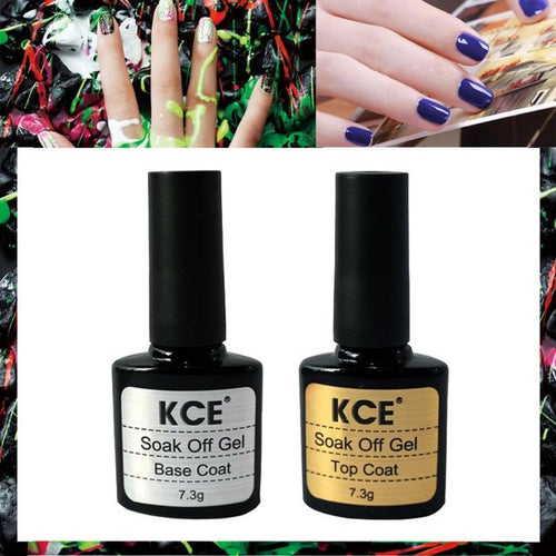 2016 HOT New Arrival with nail remover liquid 2 pcs Top Coat + Base Coat Uv Gel Nail Polish Primer Nail Art KCE Anne