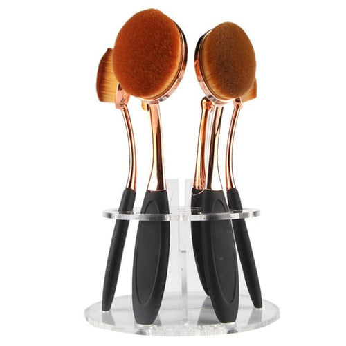 2016 Hot Sale 6 Hole Oval Makeup Brush Holder Drying Rack Organizer Cosmetic Shelf Tool Free Shipping Yo Anne