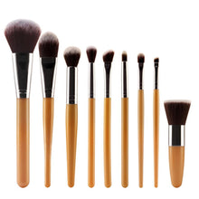 2016 Hot Sale 9Pcs Cosmetic Brush Makeup Brush Sets Kits Tools wool fiber + aluminum + wooden handle Material Anne