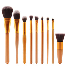 2016 Hot Sale 9Pcs Cosmetic Brush Makeup Brush Sets Kits Tools wool fiber + aluminum + wooden handle Material Anne