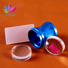 2016 Hot Sale Blue color Transparent Nail Art Stamping Stamper Scraper Image Plate Manicure Print Tool DIY transparente Anne