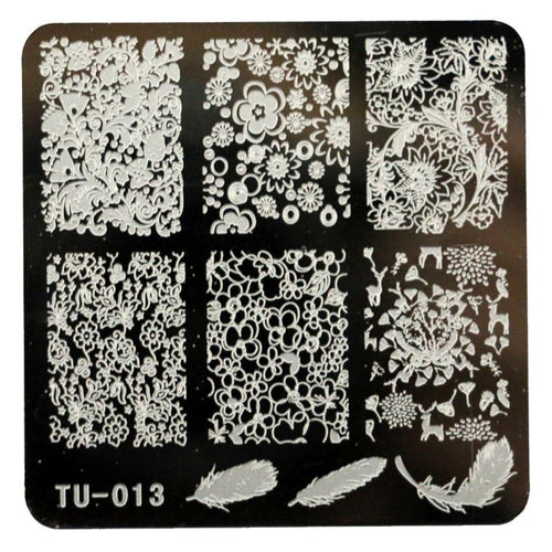 2016 Hot Sale DIY Nail Art Image Stamp Stamping Plates Manicure Template TU-013 unha placa de imagem Free Shipping Yo SY