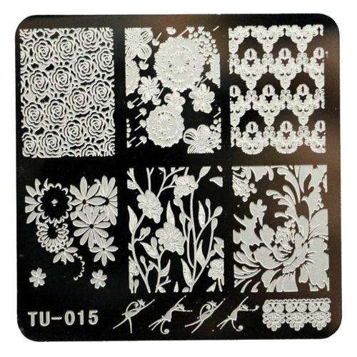 2016 Hot Sale DIY Nail Art Image Stamp Stamping Plates Manicure Template TU-015 unha placa de imagem Free Shipping Yo SY