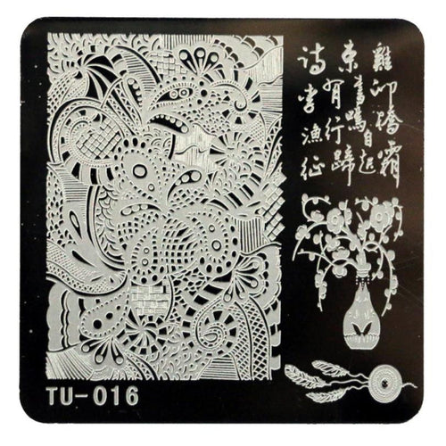 2016 Hot Sale DIY Nail Art Image Stamp Stamping Plates Manicure Template TU-016 unha placa de imagem Free Shipping Yo SY