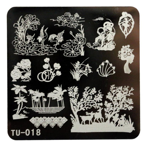 2016 Hot Sale DIY Nail Art Image Stamp Stamping Plates Manicure Template TU-018 unha placa de imagem Free Shipping Yo SY