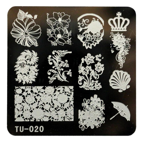 2016 Hot Sale DIY Nail Art Image Stamp Stamping Plates Manicure Template TU-020 unha placa de imagem Free Shipping Yo SY