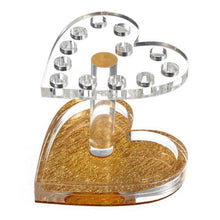 2016 Hot Sale Makeup Nail 12 Holes Acrylic Gel Brush Pen Holder Heart Gold Rest Stand Display Brushes eyebrow pencil pen stand