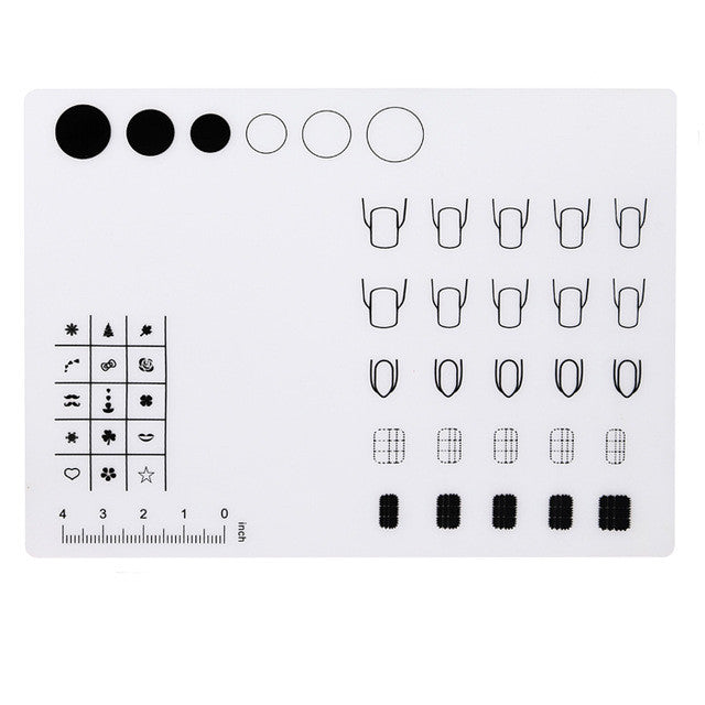 2016 Hot Sale Silicone Silicone Workspace Stamping Plate Washable Mat Table Transfer Tools For Nail Art mat SY