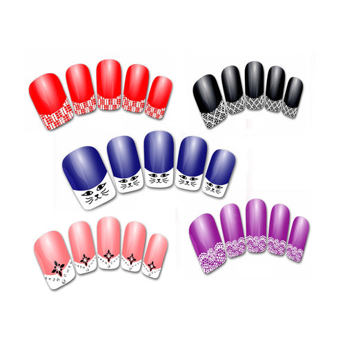 2016 NEW Fashion Nail Art Stickers Woman 3D Transfer Lace Design Manicure Nail Polish Tips pegatinas nail free shipping