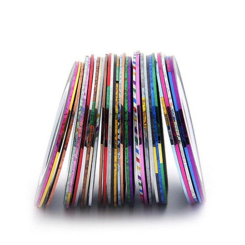 2016 New Multicolor color Nail Rolls Striping Tape DIY 3D Nail Art Tips Decoration Stickers + Layer Case Tool Box SY