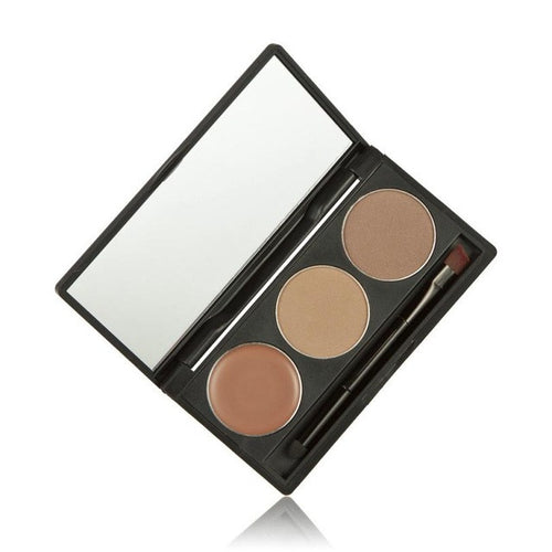 2016 New Women Makeup 3 Colors Eyebrow Powder Concealer Palette With Mirror Eyebrow Brush Natural Sponge Material Anne