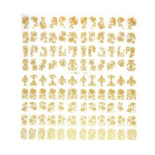 2016 Quality Guarantee 23*19cm Each with 108 nail stickers Nail Sticker Metal Retro Hollow Totem Gold Silver Nail Sticker Anne