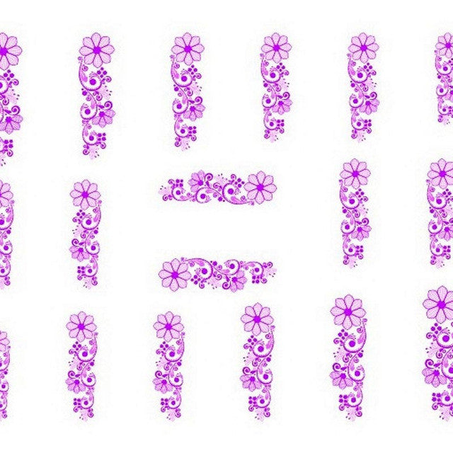 2016 new fashion Stickers & Decals Flower Water Transfer Slide Decal Sticker Nail Art Tips Toe Decor women girl free shipping