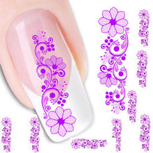 2016 new fashion Stickers & Decals Flower Water Transfer Slide Decal Sticker Nail Art Tips Toe Decor women girl free shipping
