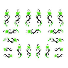 2016 new fashion Stickers & Decals Green Morning Glory Flowers Design Nail Tip Art Water Transfers Decal Sticker free shipping