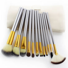 2017 Hot Sale 12pcs Makeup Brushes set Fondation Eyeshadow Cosmetic Tool with Leather soft makeup brush set Anne