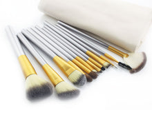 2017 Hot Sale 12pcs Makeup Brushes set Fondation Eyeshadow Cosmetic Tool with Leather soft makeup brush set Anne