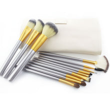 2017 Hot Sale 12pcs Makeup Brushes set Fondation Eyeshadow Cosmetic Tool with Leather soft makeup brush set Anne
